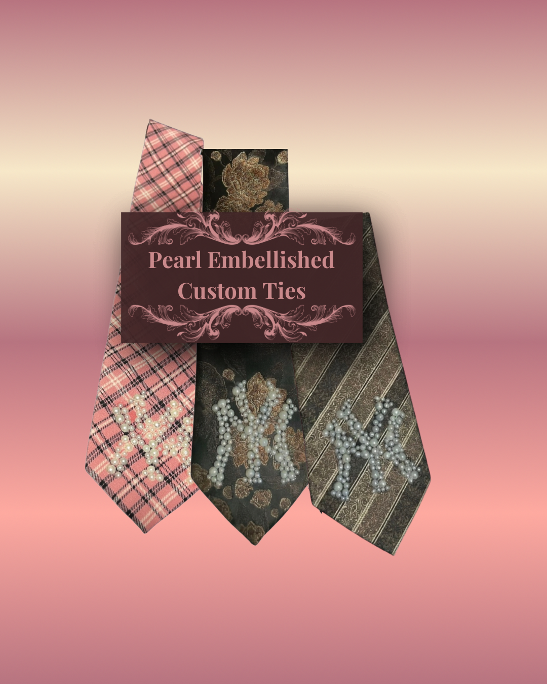 Pearl Embellished Custom Tie